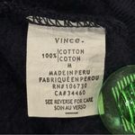 Vince  Tunic Hoodie Sweatshirt Deep V Navy Cotton Medium Coastal Chic Beachy Photo 6
