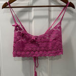 Free People Intimately by Crochet Bralette Fiji Flower Pink Rose Size Medium NWT Photo 0