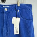 ZARA NWT Blue Corduroy Wide Leg High Waist Full Length Pants Size 12 Photo 5