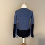 J.Crew Women's XS Blue Cashmere Blend Knit Sweater Color Block Long Sleeve Photo 1