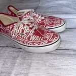 Vans Authentic Red and White Graphic Sneakers Photo 3