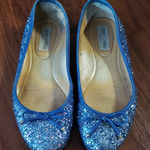 Jimmy Choo  Blue Glitter Flats Size 38 Photo 0