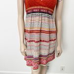 Free People [] Orange Boho Y2K Cable Knit Embroidered Striped Mini Dress Size 8 Photo 4