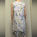 NWT J. Jill Marble Floral Spray Print Linen Shift Dress Womens Size Medium Purple Photo 2
