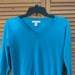 Banana Republic Women’s Turquoise Silk V-Neck 3-QTR Sleeve Sweater Sz XS Photo 1