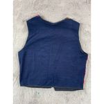 Accento Vintage Indigo Floral‎ Hand Embroidered Vest Guatemala Cottagecore XL Blue Photo 6