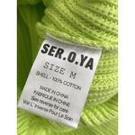 NWT SER.O.YA Syd Sweater Women Size Medium Neon Green Distressed Grunge V Photo 9