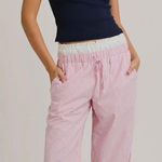 Le lis  Pink Striped Wide Leg Pants Photo 0