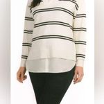 Hilary Radley Women's 2-Fer Sweater, Off-White & Black Stripe, Size XXL Photo 0