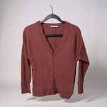 Evereve  Ribbed V Neck Dolman Sleeve Pullover Sweater Burgundy XS Photo 1