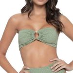 NWT PQ Swim Aquarius Ring Bandeau Green Strapless Bikini Top Size small Photo 1