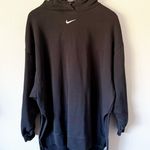 Nike  | Black White Hoodie Tunic Dress Sweatshirt Soft Long Line | Size Large Photo 0