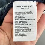 American Eagle Acid Wash Denim Puffer Jacket Women's Medium Full Zip High Neck Photo 8