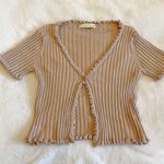 Pink Vneck Ruffle Trim Top Size XS Photo 0