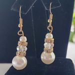 Gold Chain Bubble Pearl Necklace and Earrings Set Photo 2