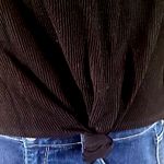 Madewell NWOT Elwood Black Ribbed Knit Knot-Front Long Sleeve Top Size Medium Photo 7