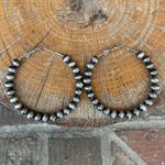 Red Saguaro Trading Post Navajo Style Pearl Hoop Earrings Photo 1