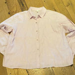 Eileen Fisher Organic Oversized Linen Pale Lavender Button Down Blouse M S22 Photo 0