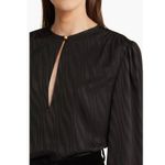 Frame  women’s black Print Keyhole Blouse size medium (New) $398.00 Photo 2