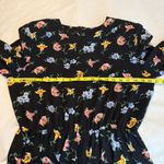 Vintage 80s Bedford Fair Belted Floral Midi Dress Women’s Size 16P Black Multi Photo 12
