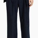 Scotch & Soda ‎ Pinstripe Pleated Boyfriend Pants Size 27 Navy Blue Photo 0