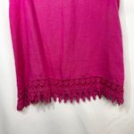 Terzo Millennio Large Linen Tank Top Made In Italy Hot Pink Lace Crochet 1564 Photo 6
