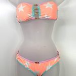 Agua Bendita Bikini Bandeau Star Print Orange Size M Photo 1