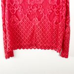 Anthropologie MOULINETTE SOEURS Lace Overlay Rust Orange Blouse, Size Medium Photo 7