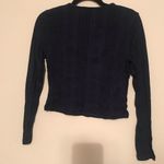 SheIn Dark Blue Cropped Lightweight Sweater Photo 2