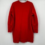 ASOS  Red Long Sleeve Crew Neck Sweatshirt Dress Moto Elbow Details US 16 Photo 4