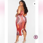 Pretty Little Thing Womens New  Plus Brown Ombre Stripe Cup Detail Midi Dress Photo 1