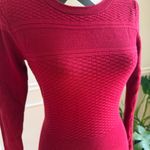 Sandro  Red Knit Long Sleeve Holiday Midi Dress Christmas size Medium Photo 1