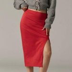 Maeve Anthropologie Womens Red Bow Slit Midi Pencil Skirt Size S Photo 0