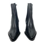 Mango  Leather Pointed Toe Short CowboyBoots Black Size 38/ 7.5 Photo 5