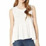 We The Free Free People  Anytime Tank Top Peplum Ivory/ Off-White Small Photo 0