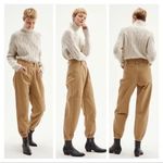 Nili Lotan Military Jogger Pants Women’s Size 2 Barley Tan High Rise Cropped Fit Brown Photo 1