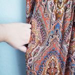 ZARA  Bohemian Paisley Side Slit V-Neck Long Sleeve Maxi Dress Photo 7