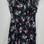 Hell Bunny Vixen Womens Floral Midi Dress Size L Pinup Retro Sheer Witchy Goth Black Size L Photo 0