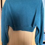 Urban Outfitters Green Cropped Sweatshirt Photo 1