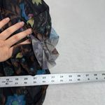 Free People Floral Blouse Sheer Ruffle Long Sleeve Top Black XS Photo 1