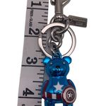 Coach  2755 Marvel Captain America Bear Bag Charm Silver/Midnight Navy/Red Metal Photo 2