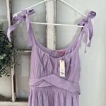 NWT Miami Francesca's Darla Ruffled Maxi Midi Tiered Tie Dress Lilac Spring SZ M Purple Size M Photo 3