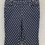 Ann Taylor LOFT  Women's Marisa Pants Blue Printed Size 10 Petite Cotton Ankle Photo 9