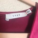 Lush Clothing Lush Satin Cutout Burgundy Cocktail MIDI Dress Photo 6
