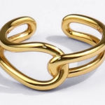 Boutique Minimalist Knot Ring | 14k Yellow Gold Plated Sterling Silver Photo 0