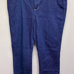 st. john's bay Lands’End Women’s Blue Jeans Size 14 High Rise Straight Leg Dark Wash Photo 0