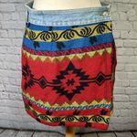 Bum Equipment 90's Southwestern Wool Blend B.U.M. Equipment Denim Mini skirt Size 13 Vintage Photo 15