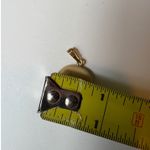 Floral Iris‎ Pendant Necklace, Hand Painted Stone Pendant, Gold Tone Bail Purple Photo 4