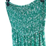 Zesica Green Floral smocked Strapless maxi Dress Size L Photo 6