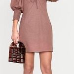 ASOS NWT  Design Brown Linen Puff Sleeve Ruched Front Mini Dress Size 8 Photo 0